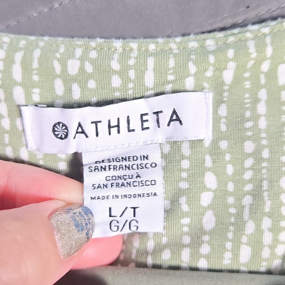Athleta Santorini Thera Printed Dress - L Rice Pearls Eucalytus - Picture 5 of 6